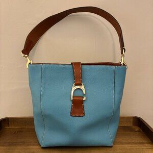 Dooney & Bourke Emerson Brynn Aqua Blue Pebbled Leather Shoulder Bag